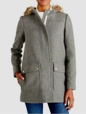 *Summer Sale* J Crew Wool Blend Vail Parka Winter Coat With Hood Size 20 1X 2X
